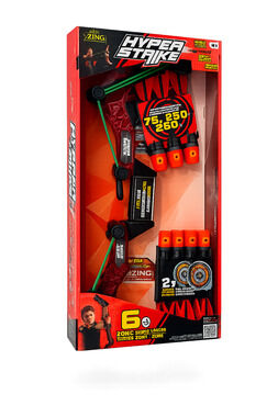 Zing Hyper Strike Bow & Arrow Set 6 Zonic Whistle Arrows 2 Targets FAST SHIPPING